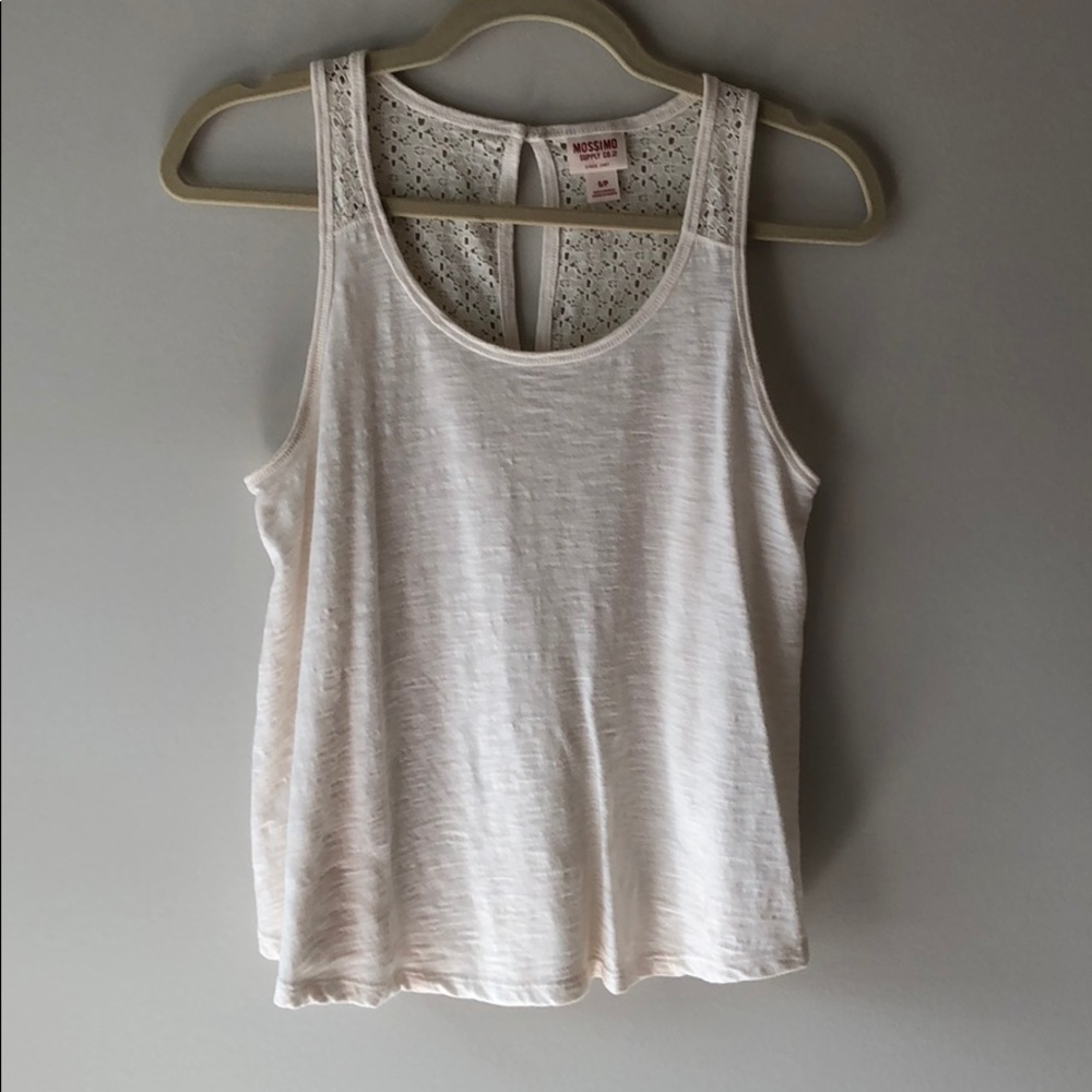 Ivory Tank With Lace Detail.